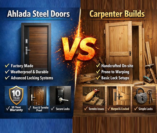 Ahlada Steel Doors vs. Carpenter Builds